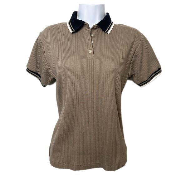 Vintage 90s Blake & Hollister Ribbed Contrast Trim Polo Shirt - Picture 1 of 8